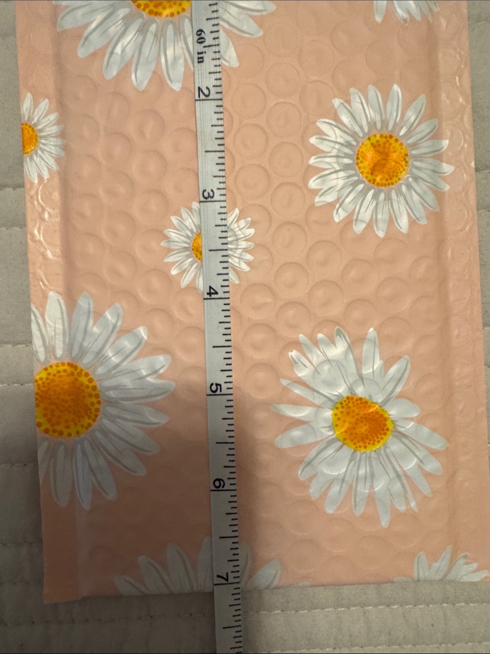 Daisy Pink Floral Bubble Mailers with Thank You Stickers - Picture 2 of 3
